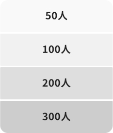 50人、100人、200人、300人