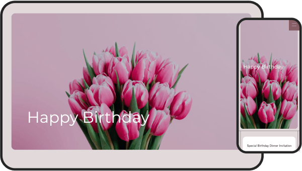 恋人の誕生日のお祝いの招待状のイメージ