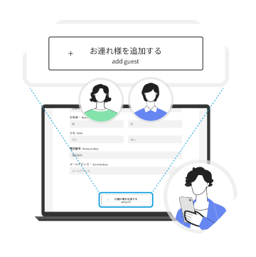 回答フォームでお連れ様の追加登録が可能となるイメージ
